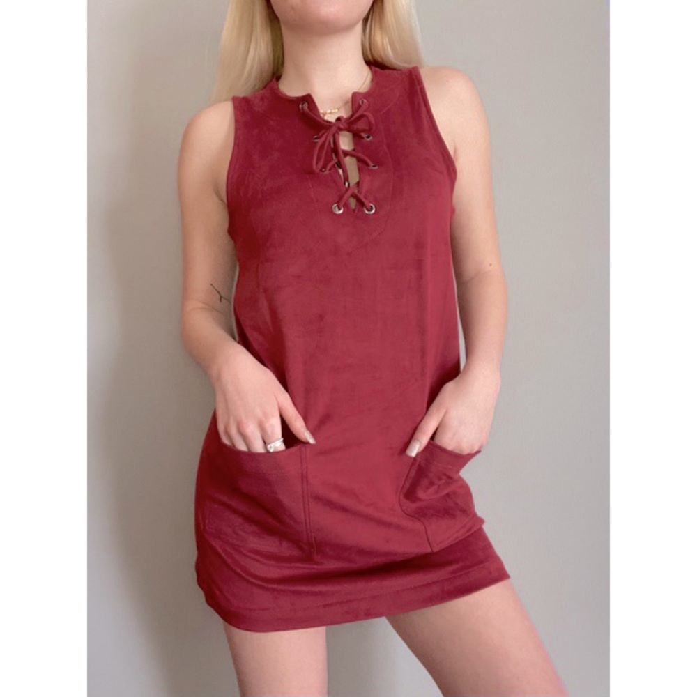 Forever 21 Faux Suede Lace Up Dress